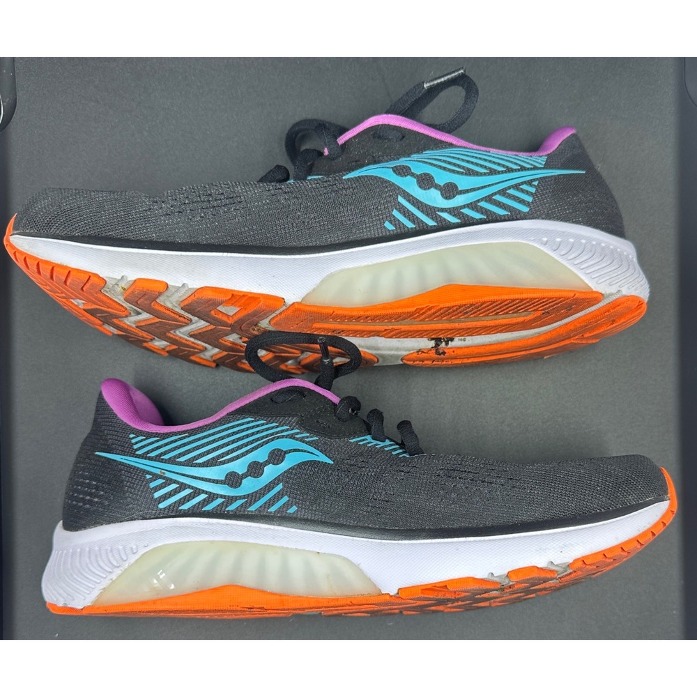 Saucony Guide 14 Women's Running Shoes Black Pink Aqua Stability Sneaker Sz. 9